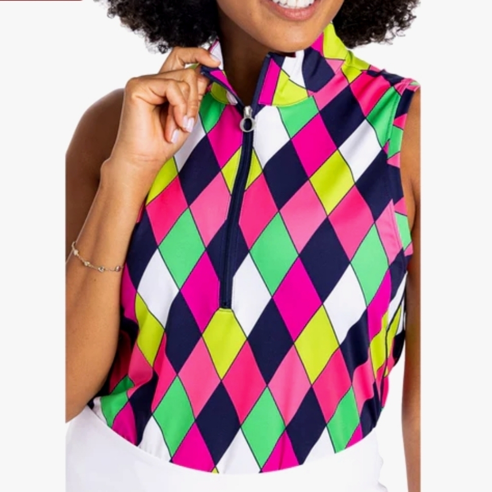 Kinona golf Activewear Printed Womens Sleeveless Golf Polo